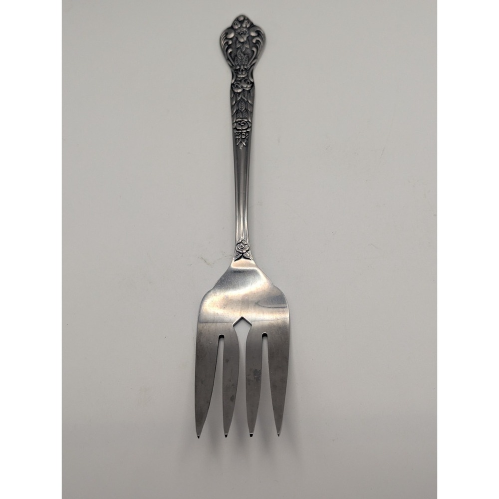 VERSAILLES Stainless Serving Fork MSI Japan Floral Scroll 8.5in Vintage